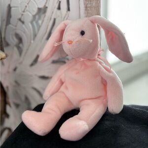 Ty Pink and White Plush Hoppity Bunny